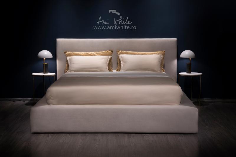 Pat boxspring CREAM CLASIC CU RAMA